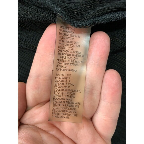 TANJAY Large (L) Black Stretch Open Front Jacket Coat Shawl Cinched Sleeves - Picture 6 of 9